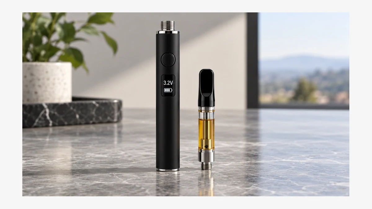 Digital 510 battery connector and detached cartridge