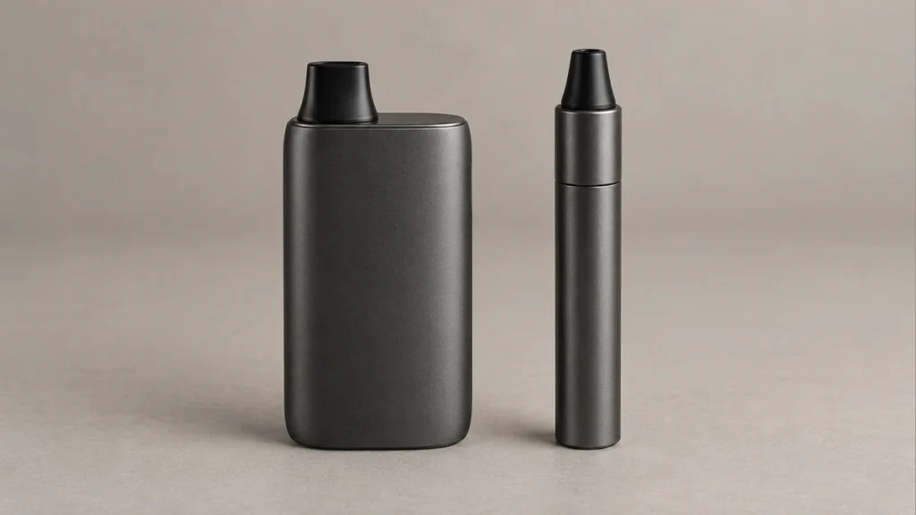 Generic dry herb vaporizer and opaque chamber wax pen illustrations