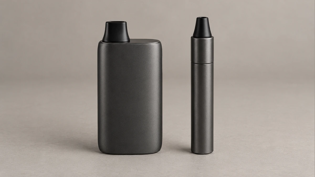 Generic dry herb vaporizer and opaque chamber wax pen illustrations Generic dry herb vaporizer and opaque chamber wax pen illustrations