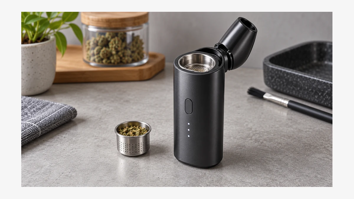 Dry herb vaporizer with removable dosing cup