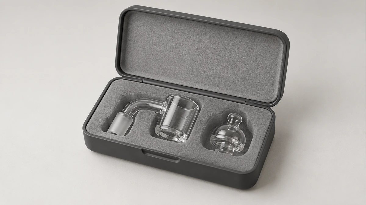 Intact banger and cap in separate padded case recesses