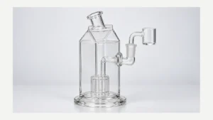 Complete juice-box-shaped glass dab rig