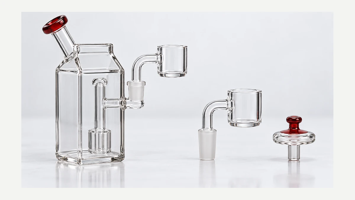 Juice box dab rig with quartz bucket and cap Juice box dab rig with quartz bucket and cap