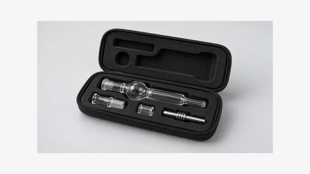 Open padded case with separate empty collector components