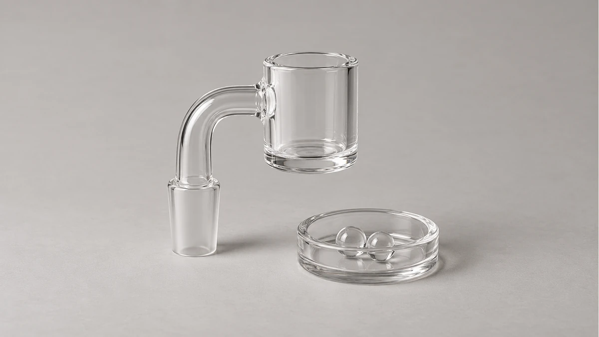 Empty banger beside a shallow tray of small clear spheres Empty banger beside a shallow tray of small clear spheres