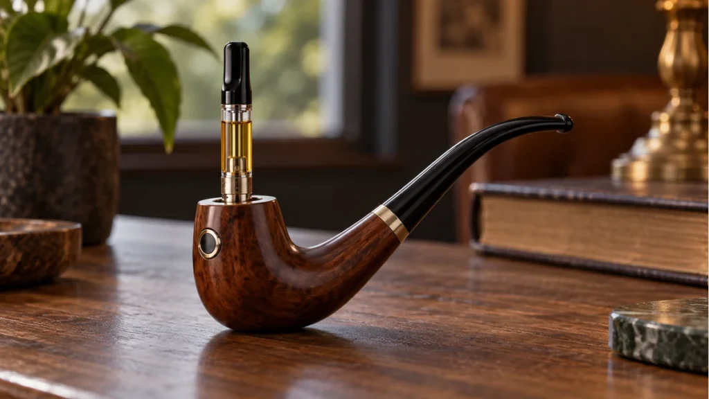 Pipe-shaped 510 battery with oil cartridge