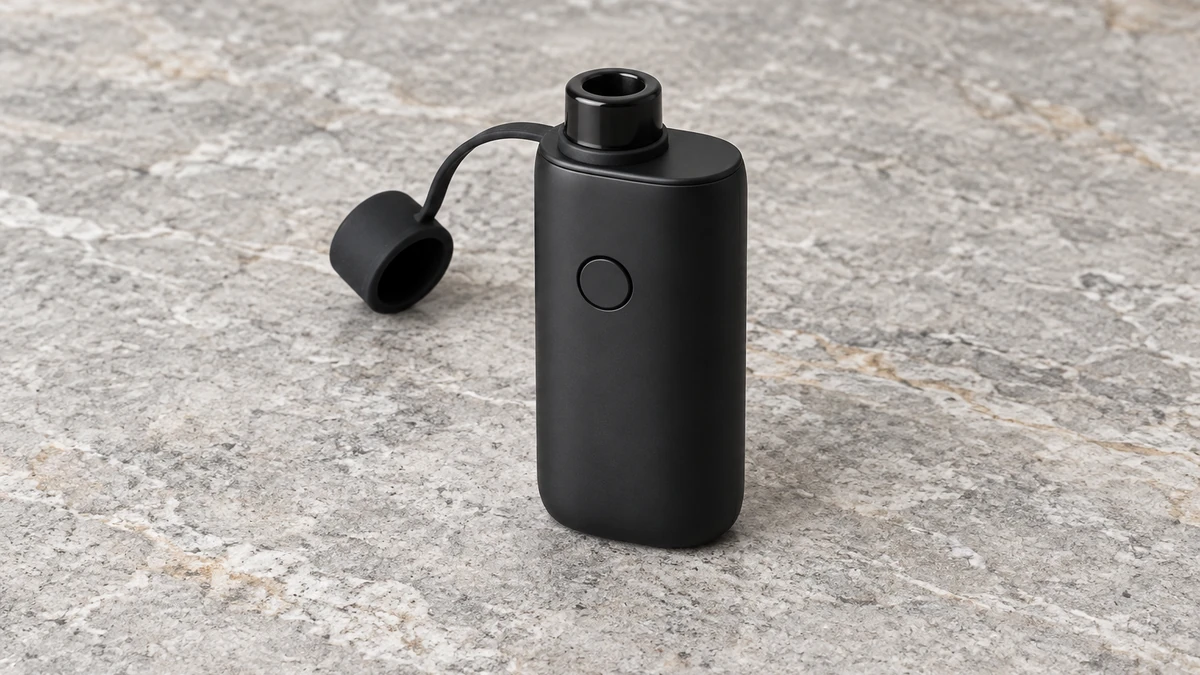 Compact dab pen body and separate silicone mouthpiece components for identification