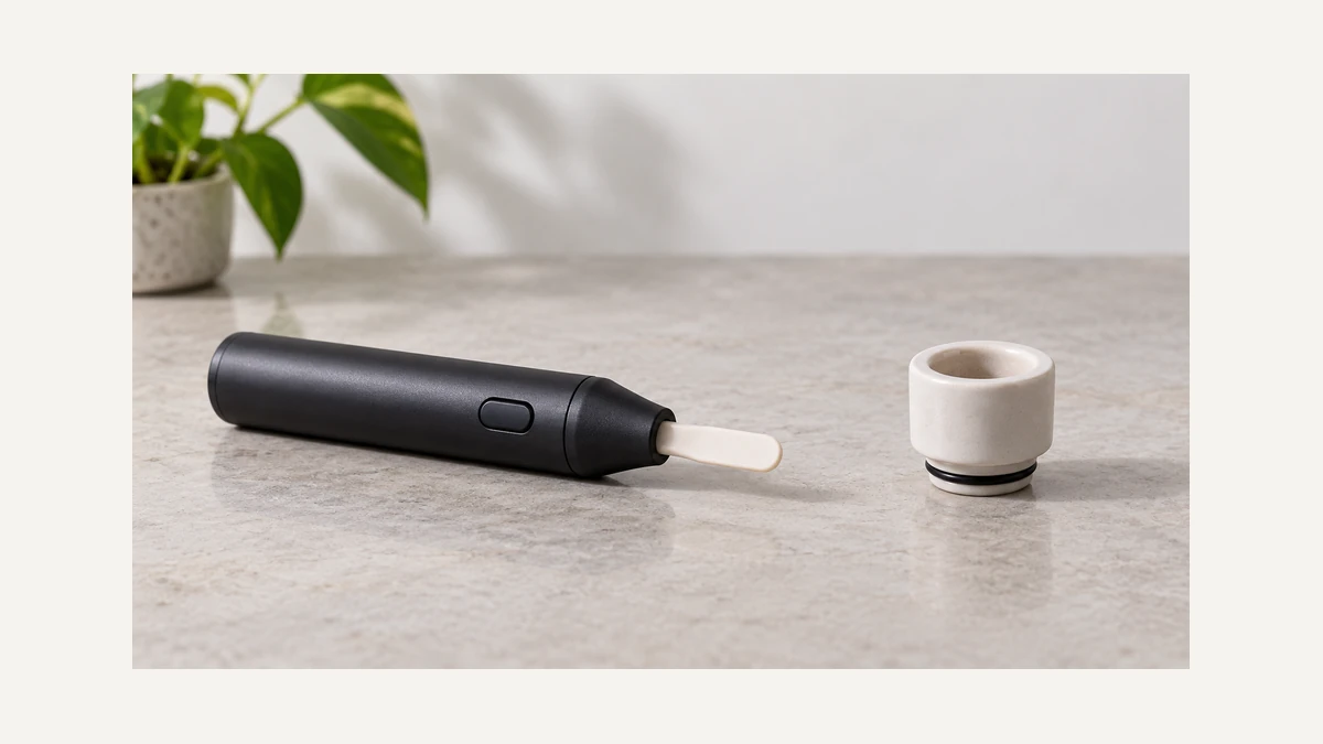 Generic heated loading accessory shown beside a separate vaporizer chamber to distinguish the two parts