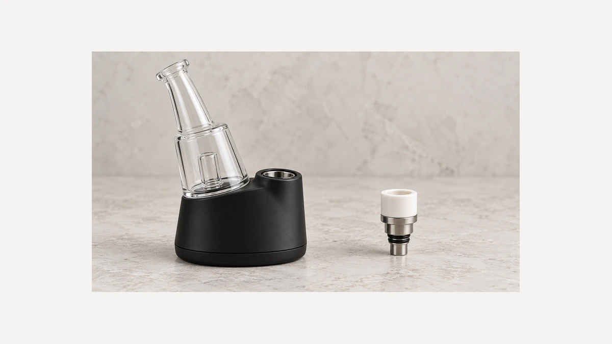 Generic electronic dab rig base beside a separate ceramic bowl module