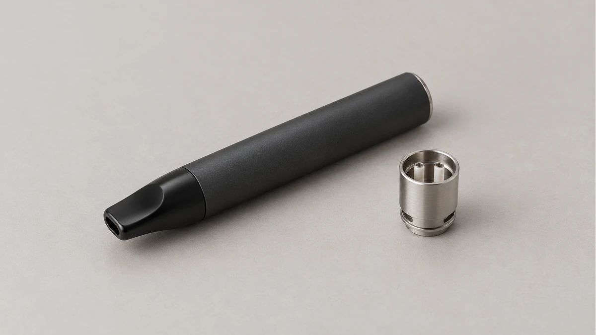 Generic wax pen body beside a separate open rod-style chamber