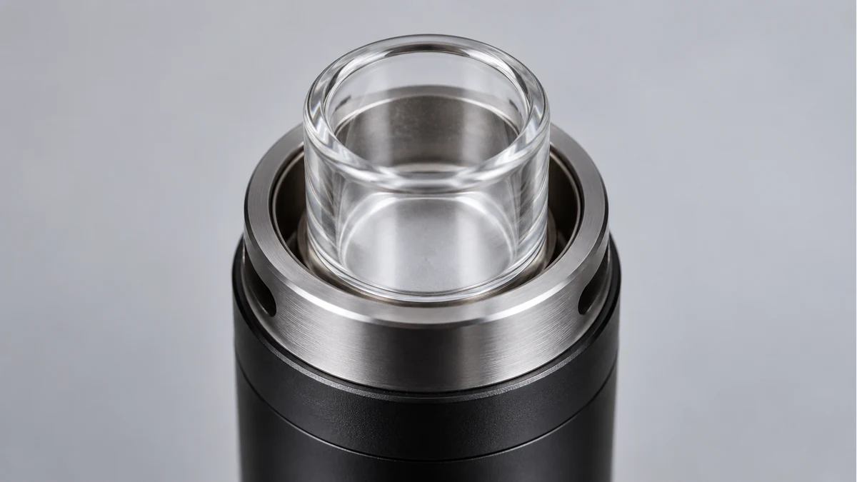 Quartz cup seated in a concentrate atomizer