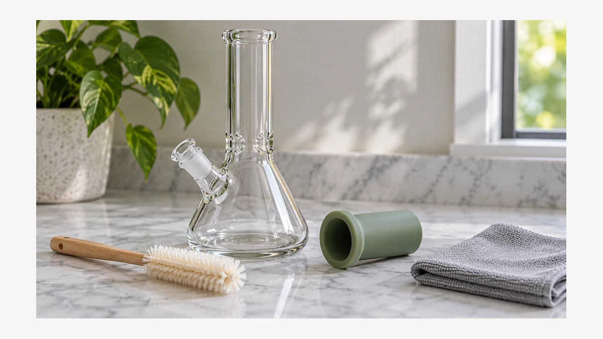Silicone bong mouthpiece removed for cleaning