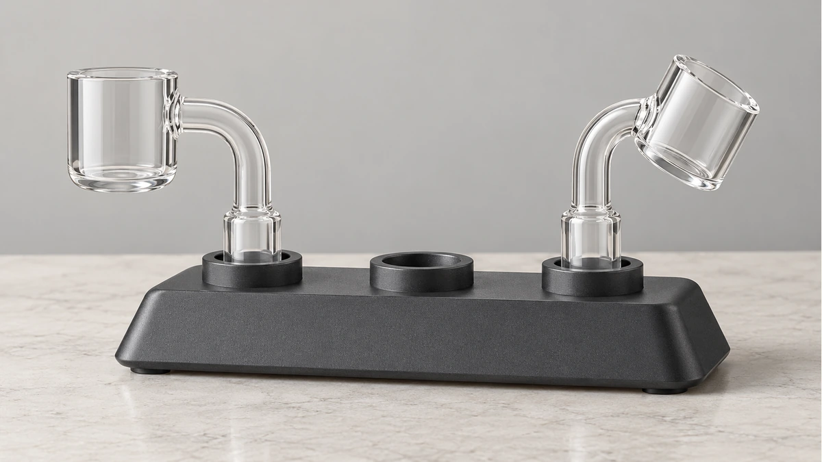 Two clear bangers spaced across a wide three-socket rack Two clear bangers spaced across a wide three-socket rack