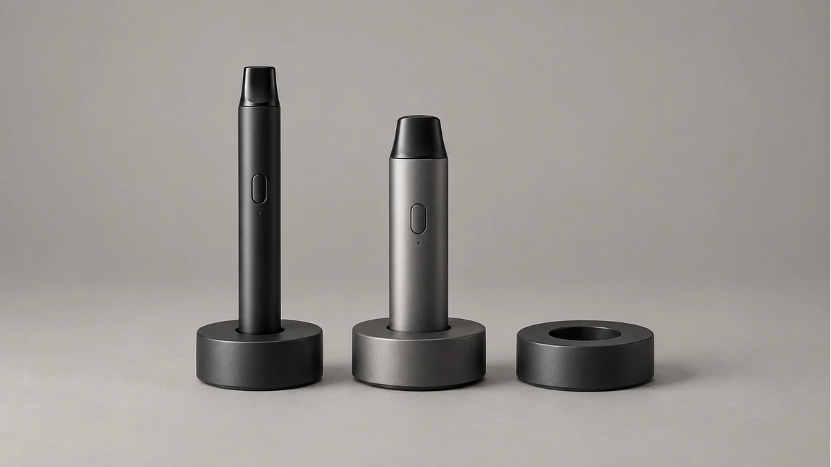 Two different width wax pens in separate low passive holders