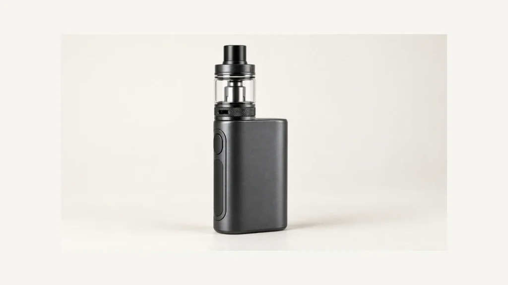 Complete generic vape device with a refillable tank and exterior airflow ring