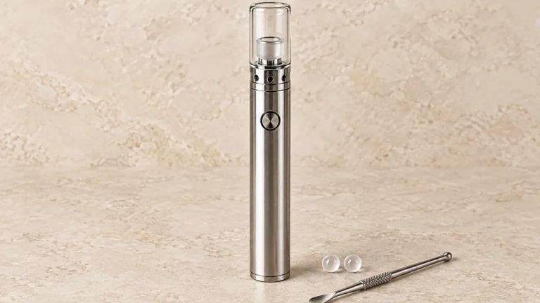 Generic concentrate vaporizer pen with quartz cup and clear cover